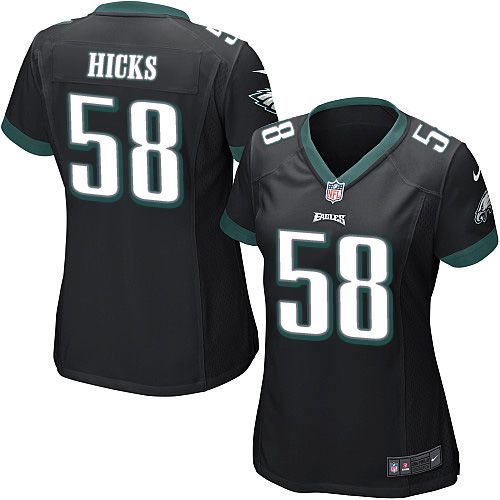 Nike Eagles #58 Jordan Hicks Black Alternate Women's Stitched NFL New Elite Jersey
